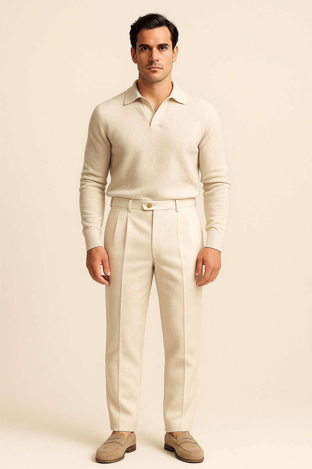Calivo Gebardine Pantalon Ivory