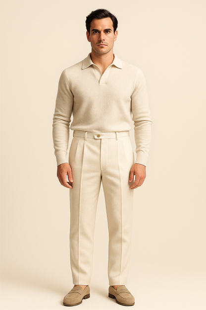 Calivo Gebardine Pantalon Ivory