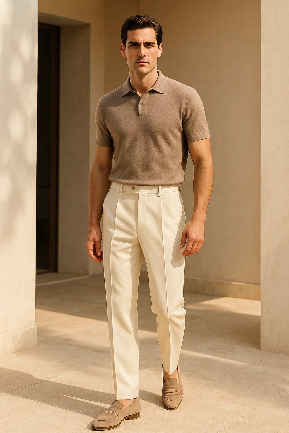 Calivo Gebardine Pantalon Ivory