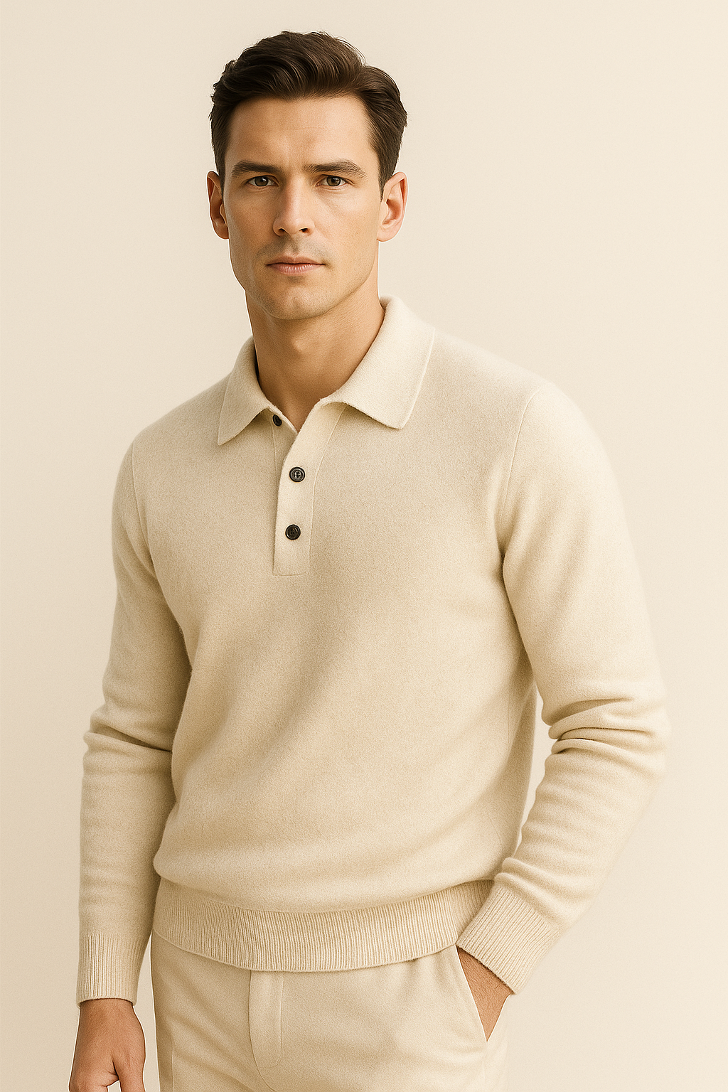 Avarel Merino Polo Knit Beige