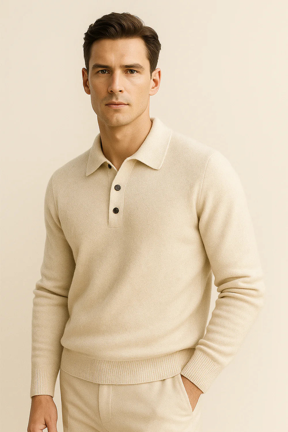 Avarel Merino Polo Knit Beige