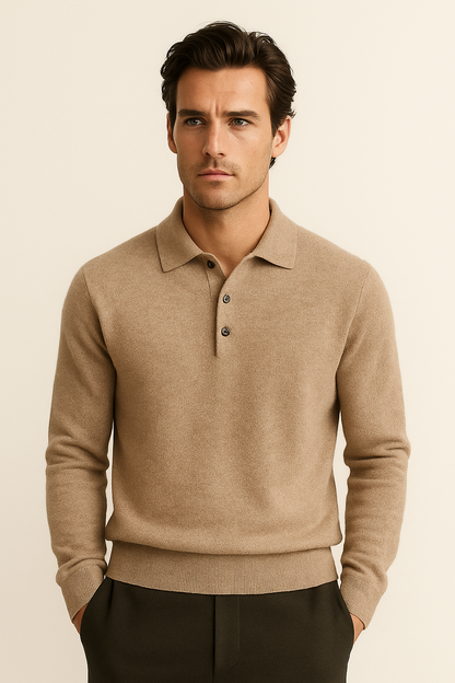 Avarel Merino Polo Knit Taupe