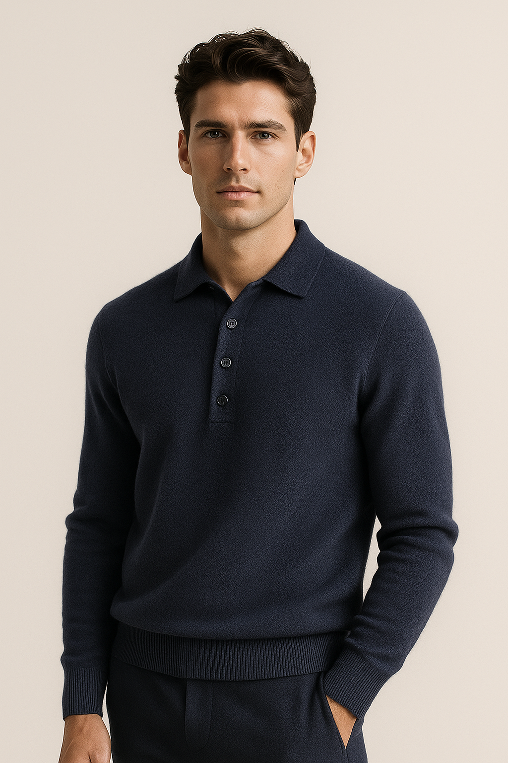 Avarel Merino Polo Knit Navy