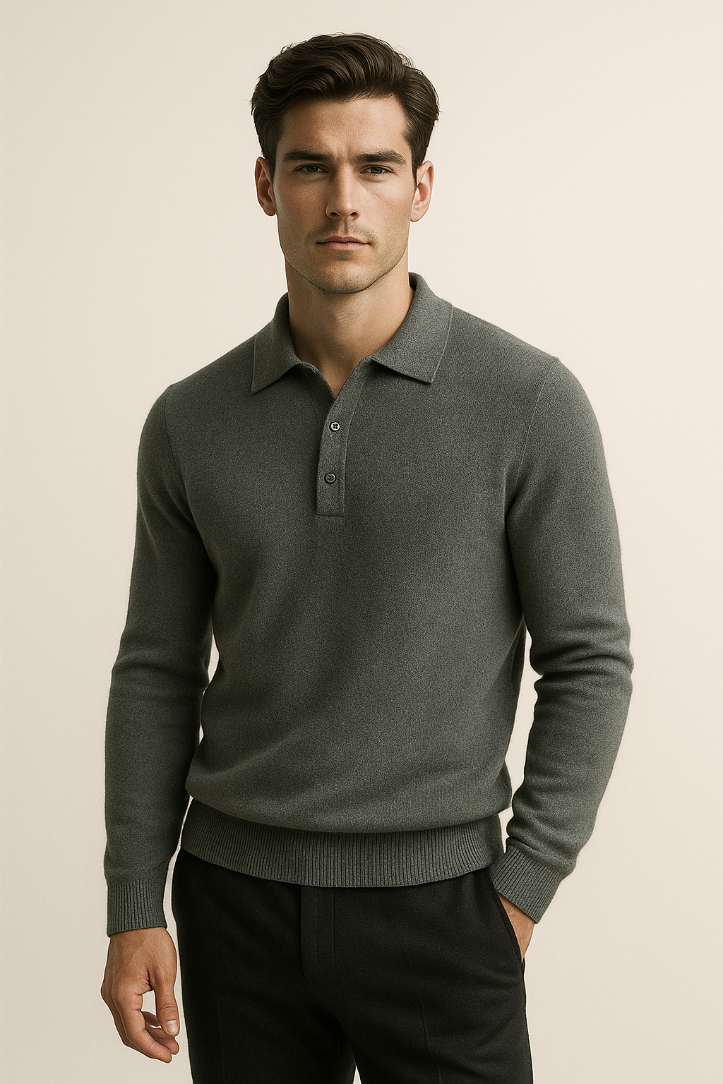 Avarel Merino Polo Knit Mist Green