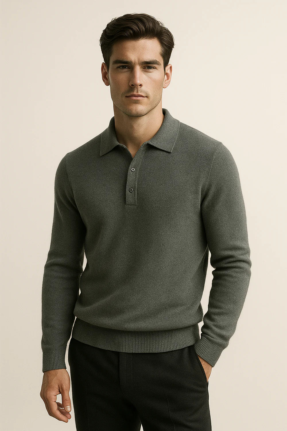 Avarel Merino Polo Knit Mist Green