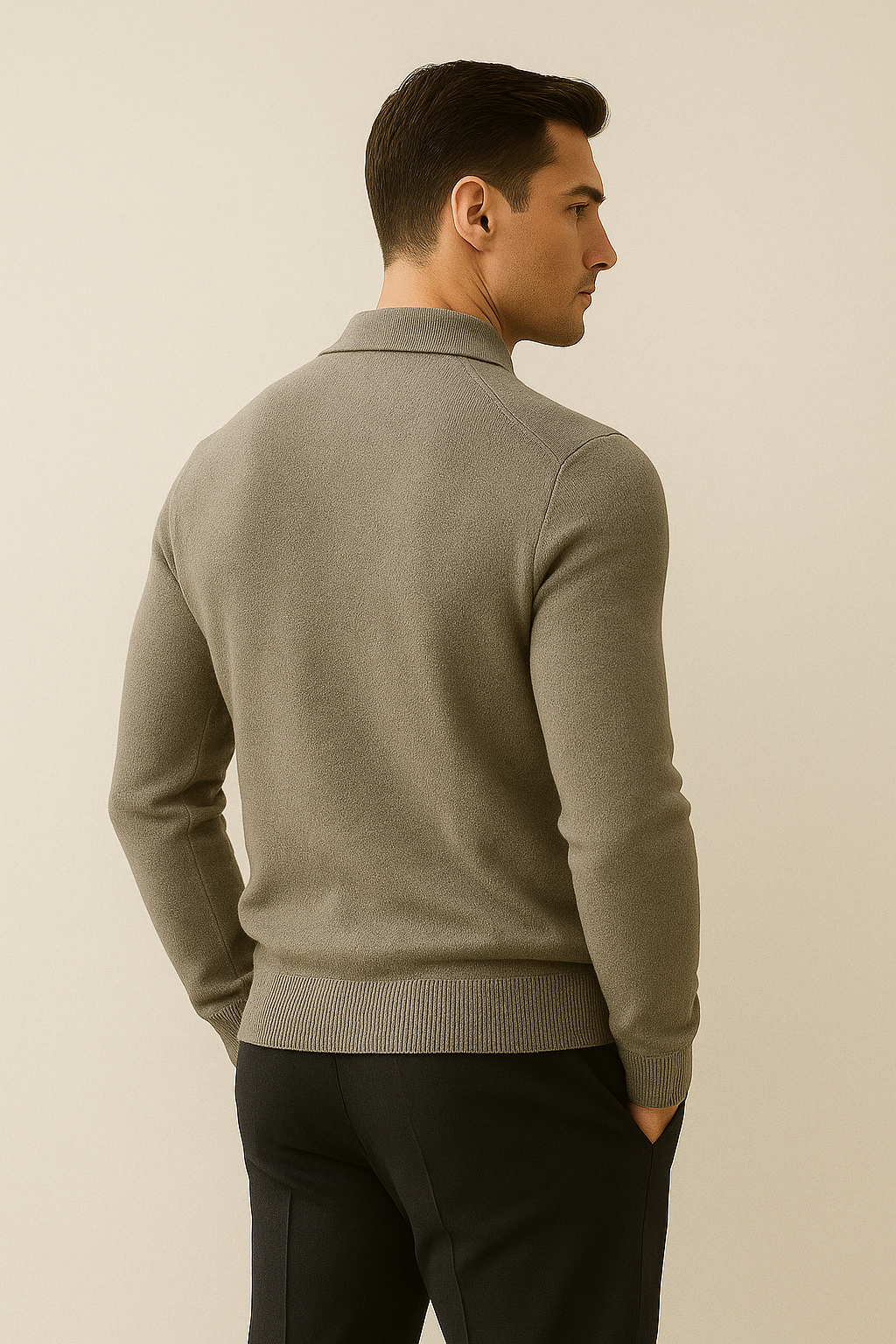 Avarel Merino Polo Knit Grey