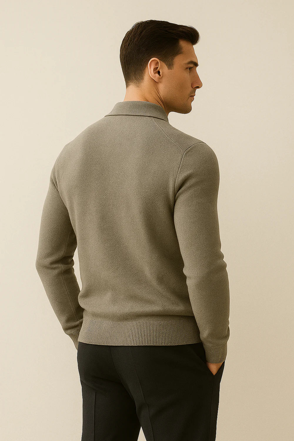 Avarel Merino Polo Knit Grey