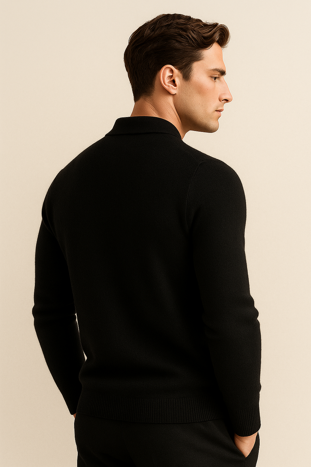 Avarel Merino Polo Knit Black