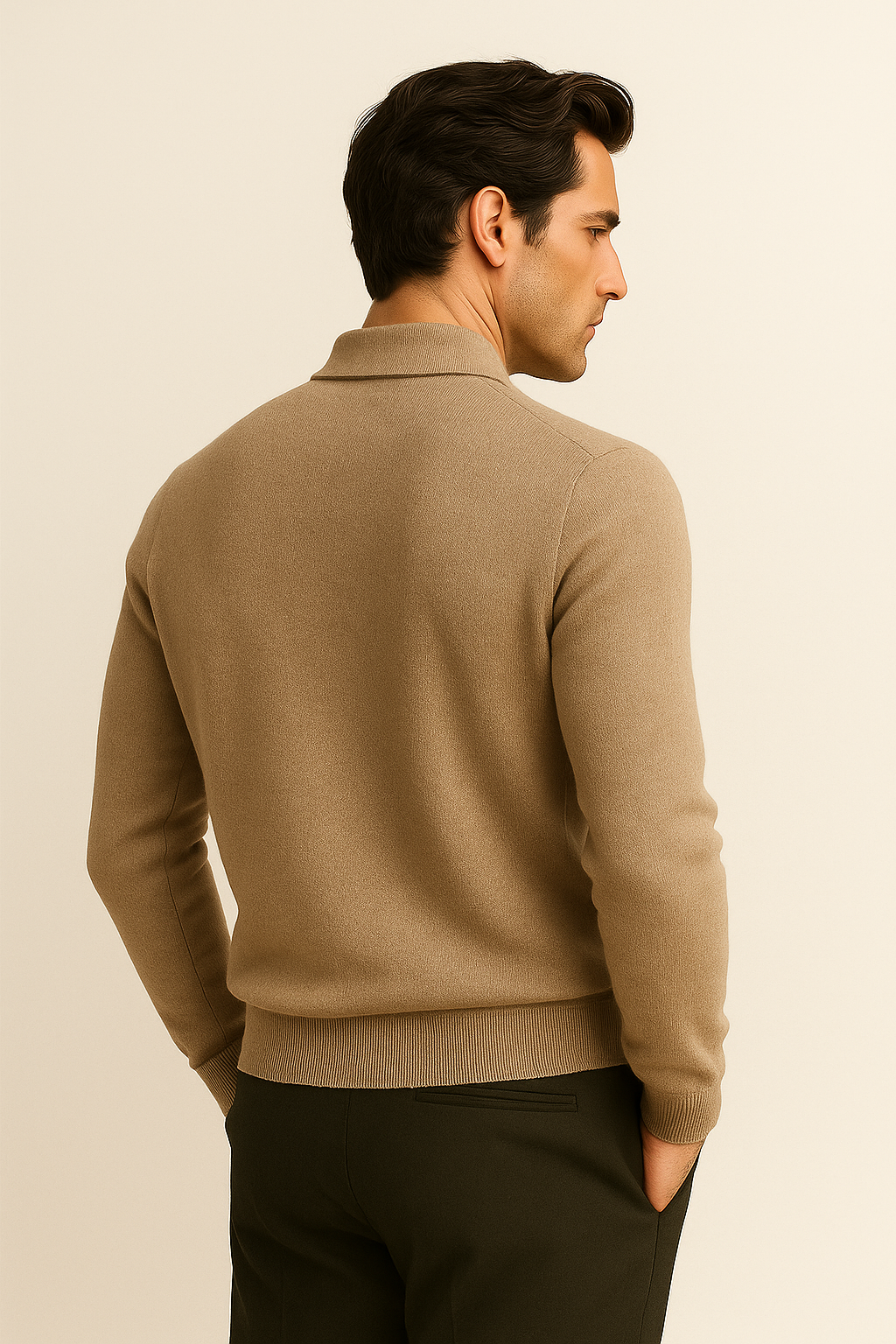Avarel Merino Polo Knit Taupe