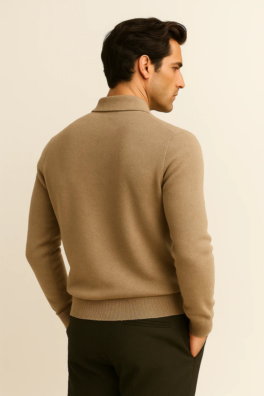 Avarel Merino Polo Knit Taupe