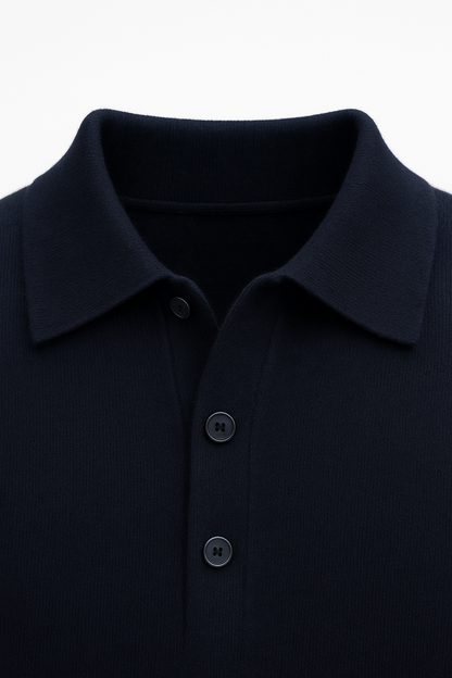 Avarel Merino Polo Knit Navy