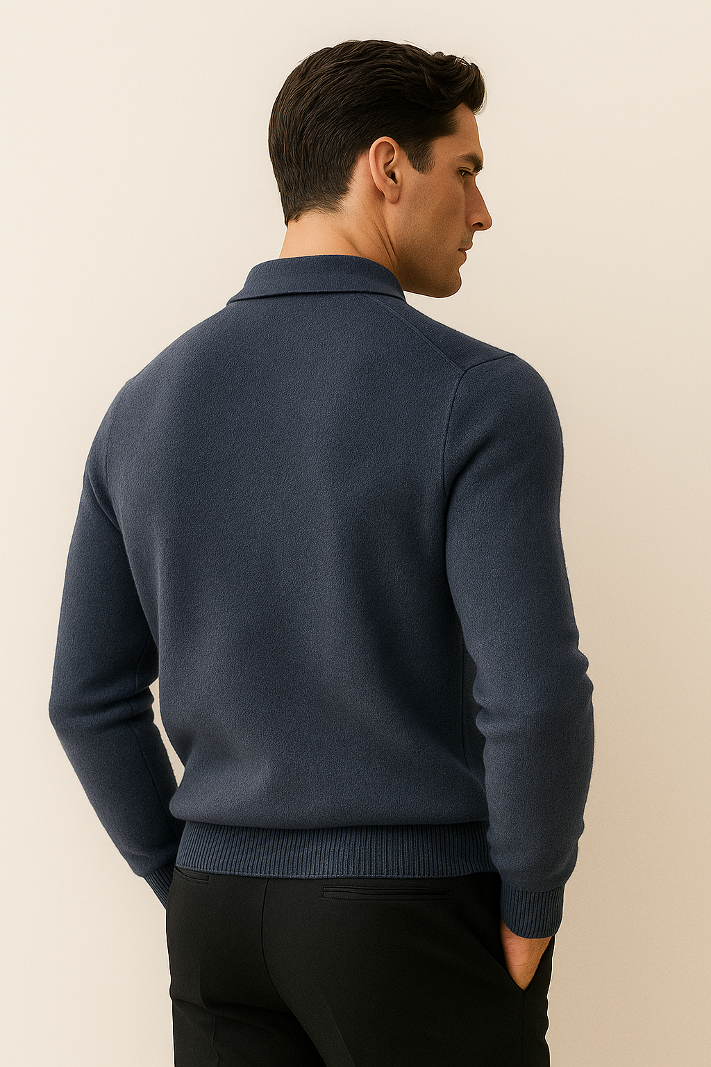 Avarel Merino Polo Knit Blue