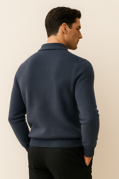 Avarel Merino Polo Knit Blue