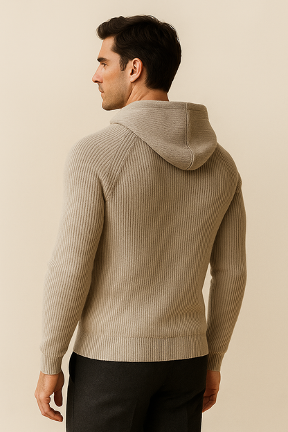 Zelano Merino Hooded Sweater Grey