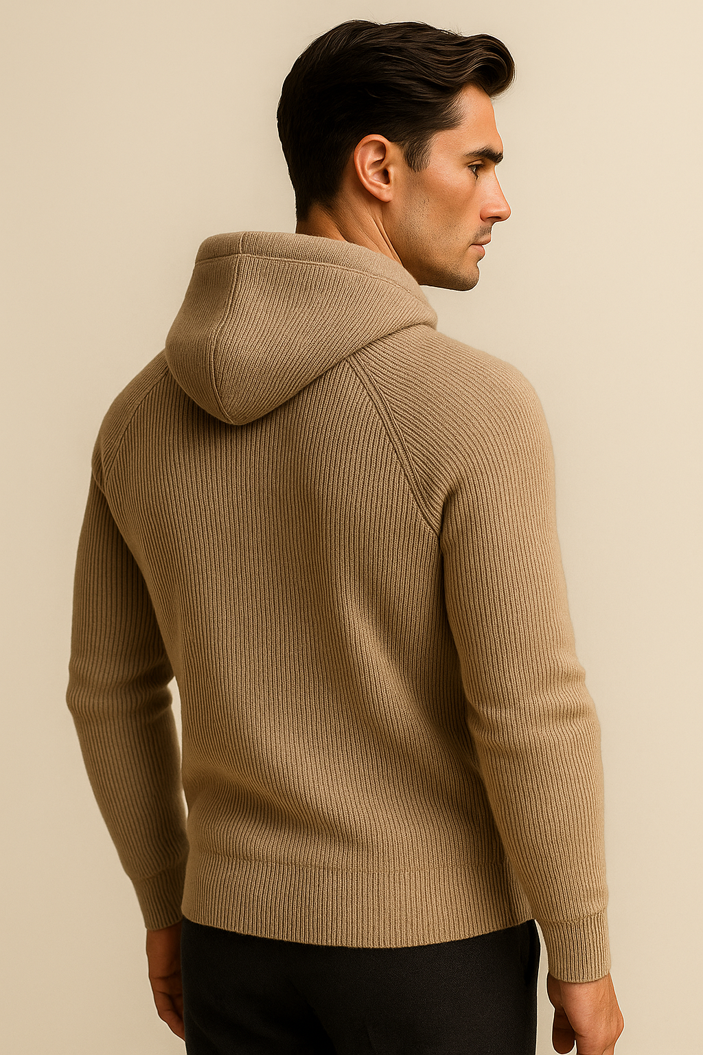 Zelano Merino Hooded Sweater Taupe