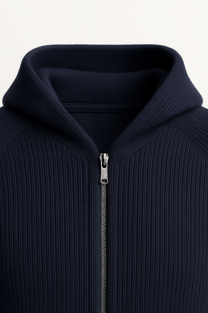 Zelano Merino Hooded Sweater Navy