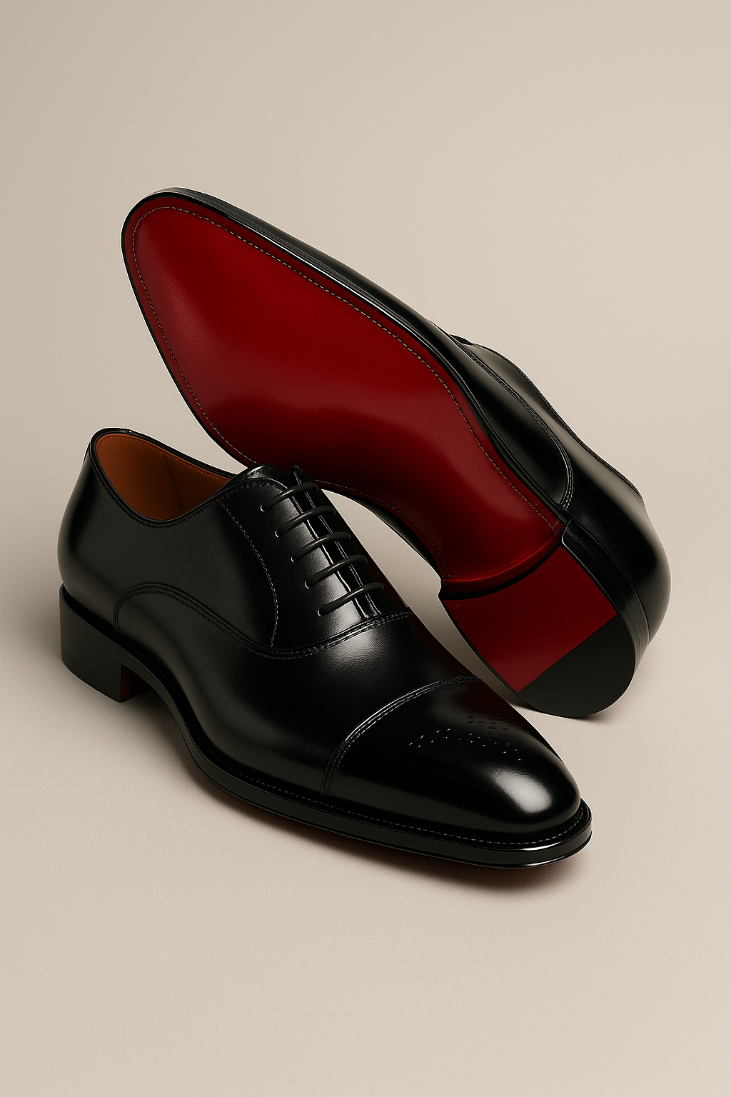 Carivo Polished Leather Oxford Black
