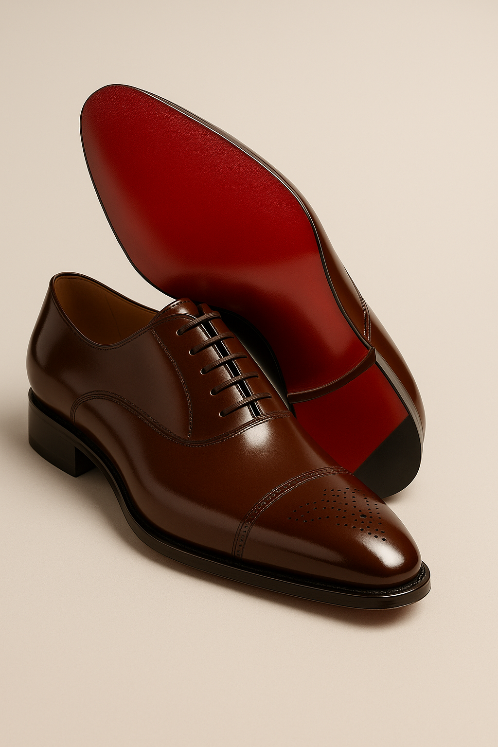 Carivo Polished Leather Oxford Brown