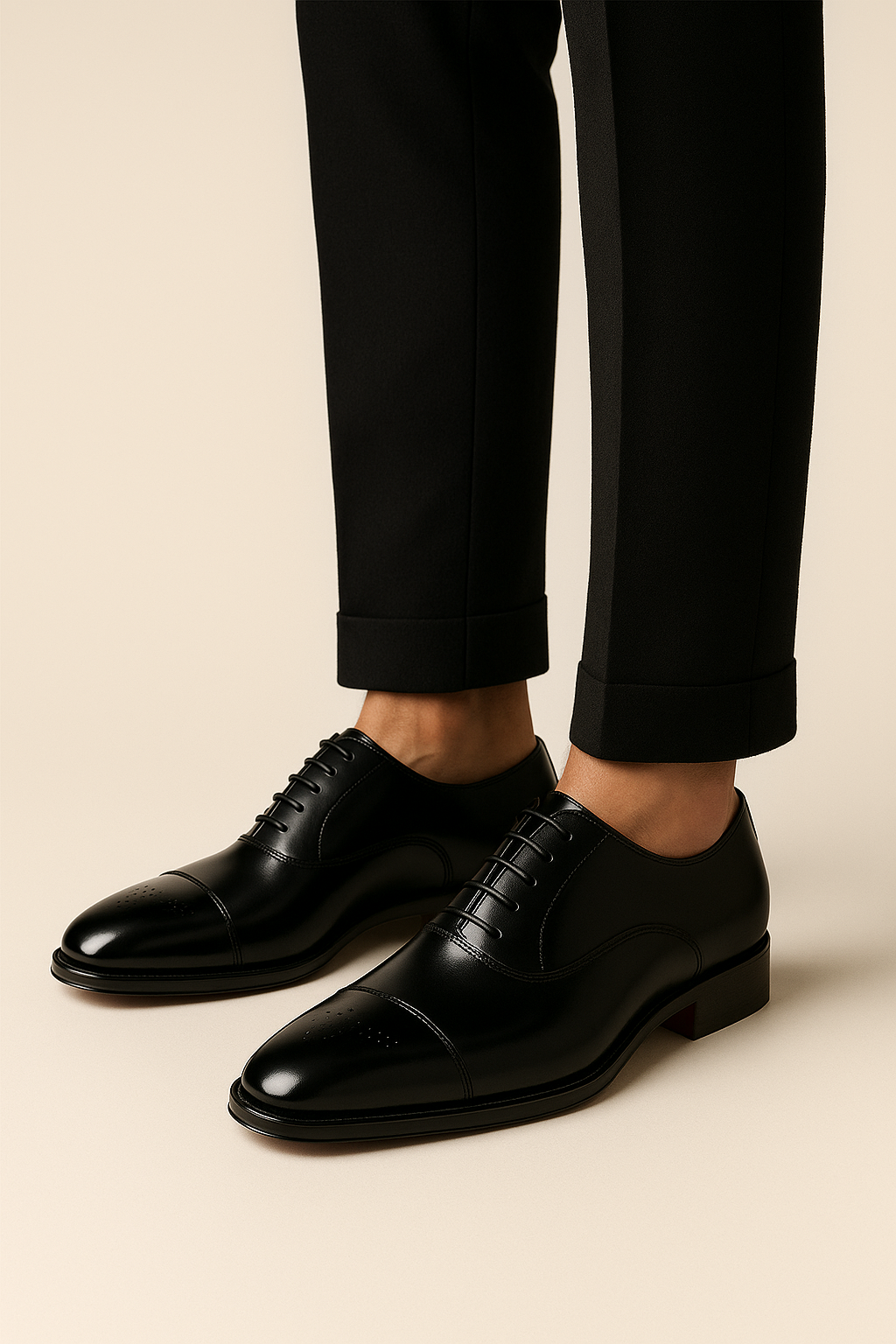 Carivo Polished Leather Oxford Black
