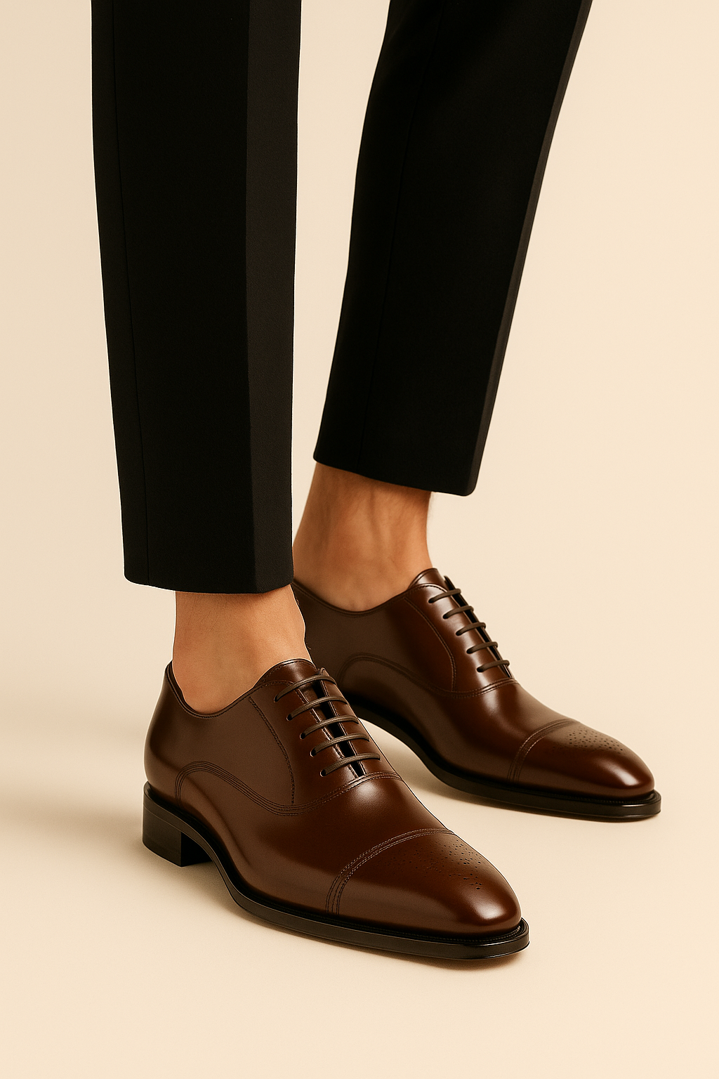 Carivo Polished Leather Oxford Brown