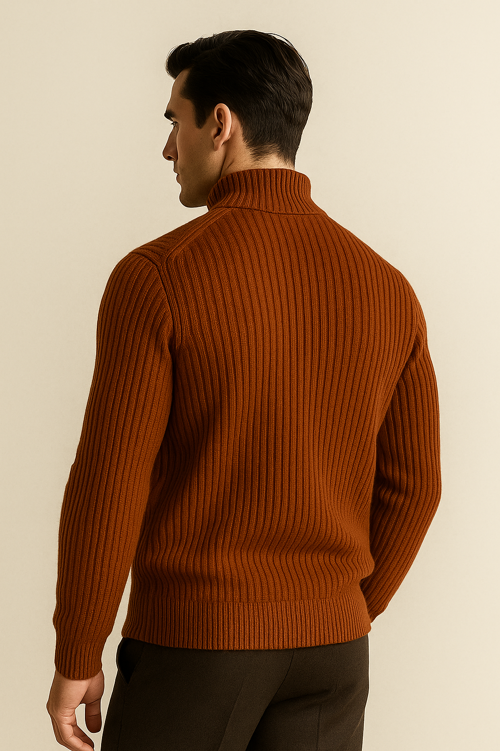 Narivo Merino Zip Knit Terracotta