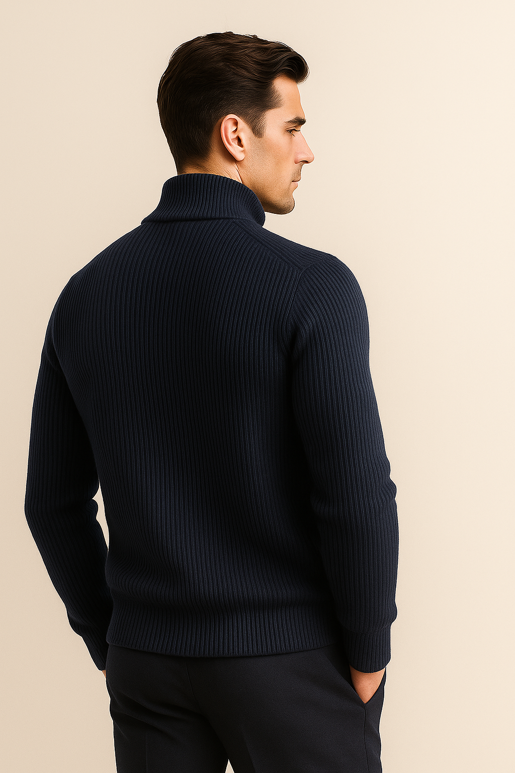 Narivo Merino Zip Knit Navy