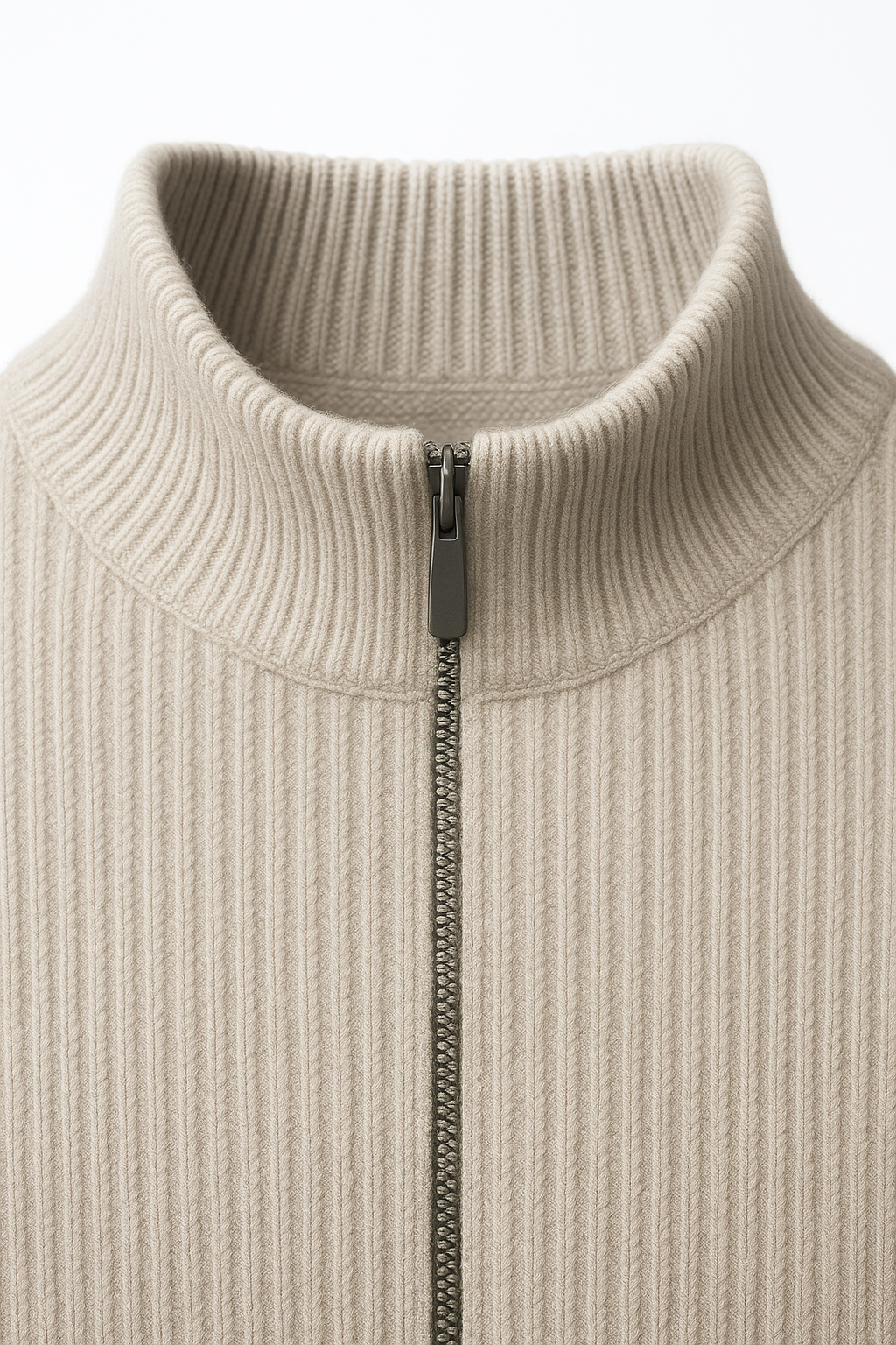 Narivo Merino Zip Knit Grey