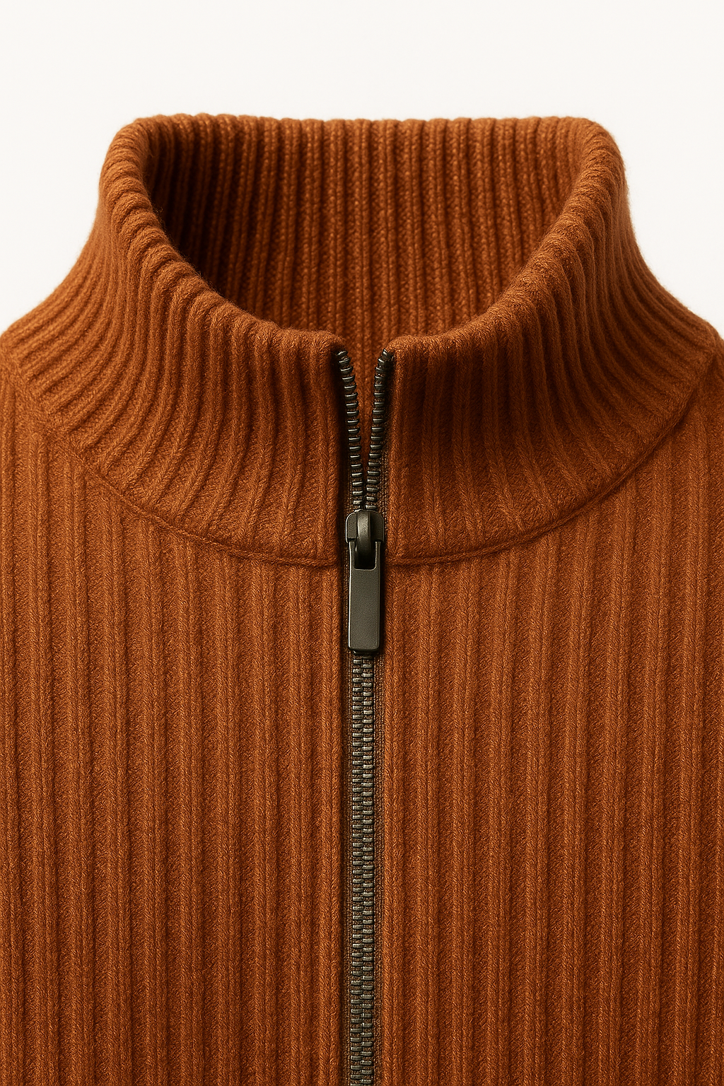 Narivo Merino Zip Knit Terracotta