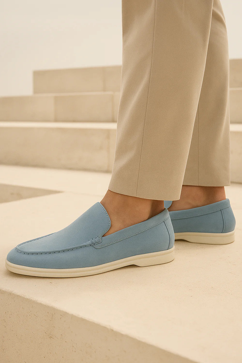 Ladore Suede Loafers Light Blue