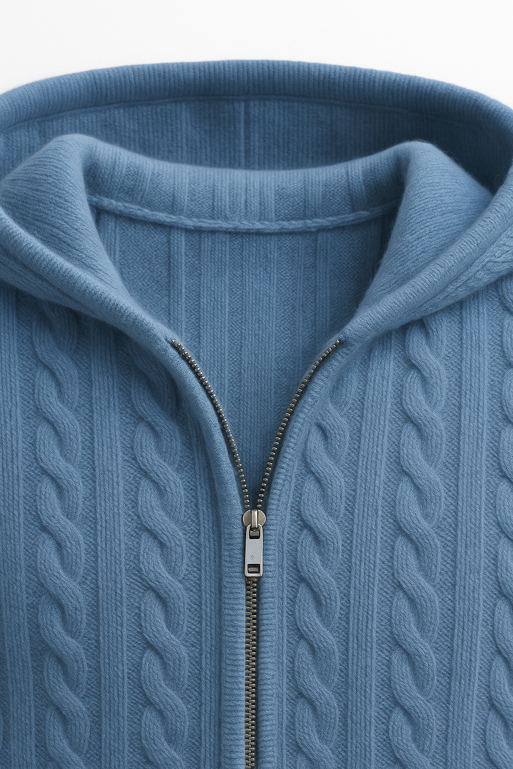 Avero Hooded Cable Knit Blue