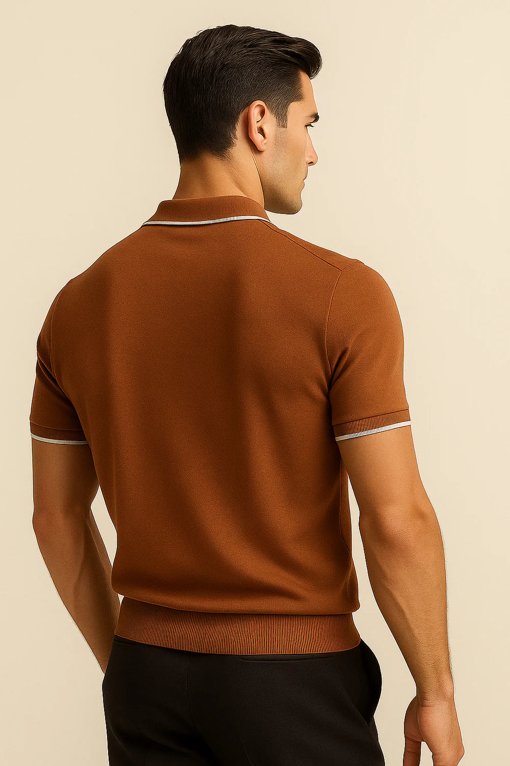 Parivo Knitted Polo Terracotta