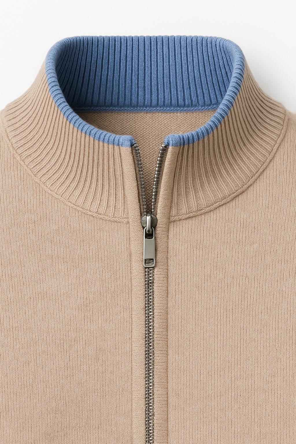Neviro Zip Cardigan Beige