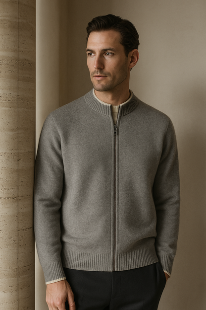 Neviro Zip Cardigan Grey