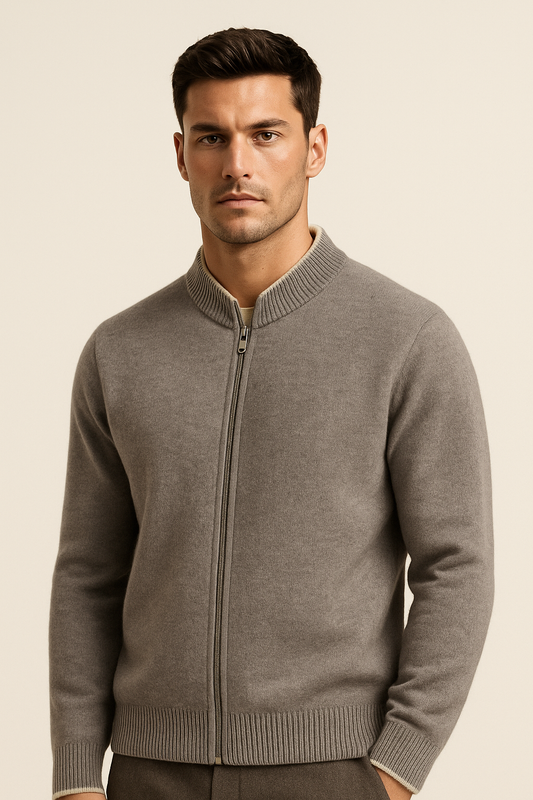 Neviro Zip Cardigan Grey