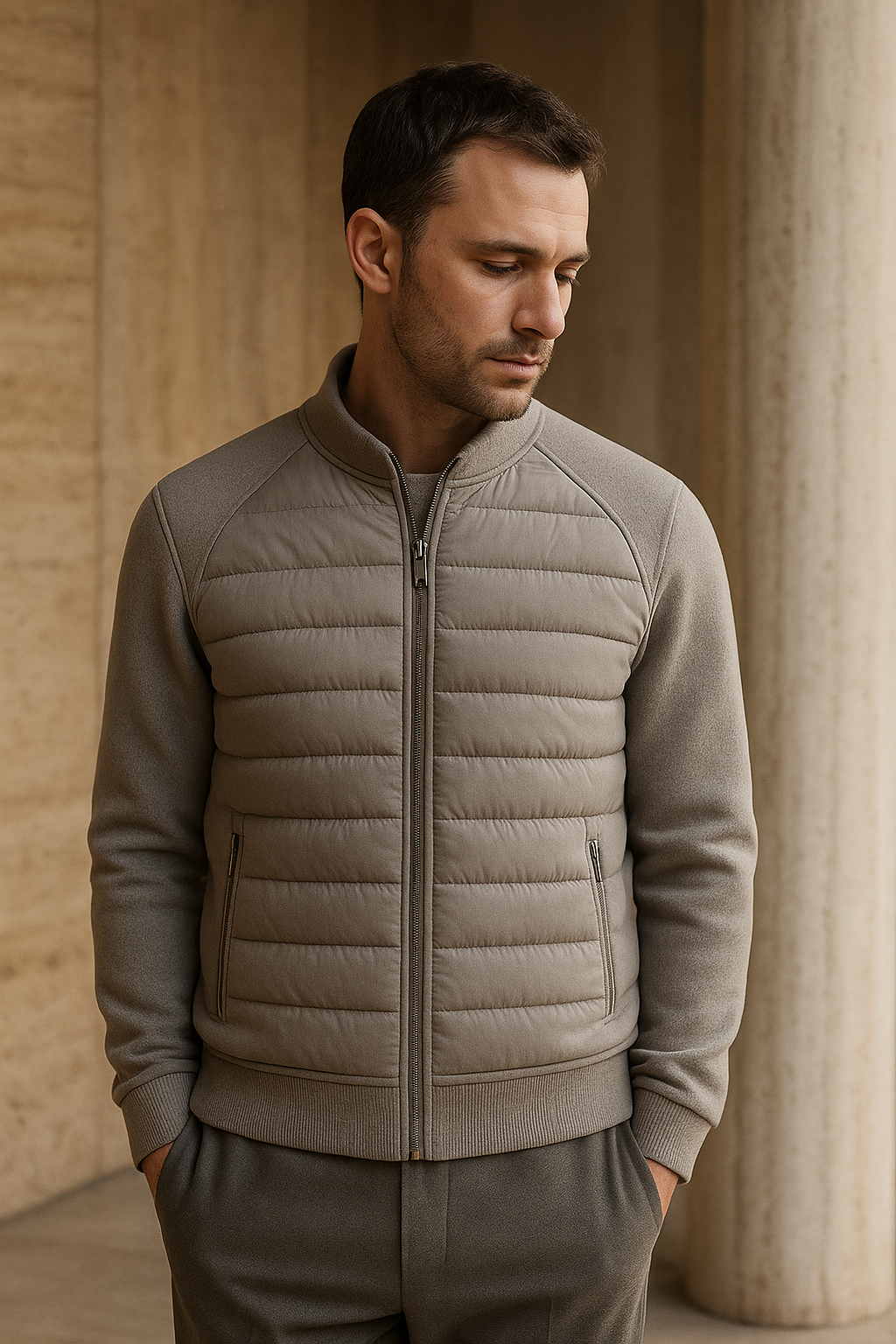 Belaro Padded Wool Jacket Grey