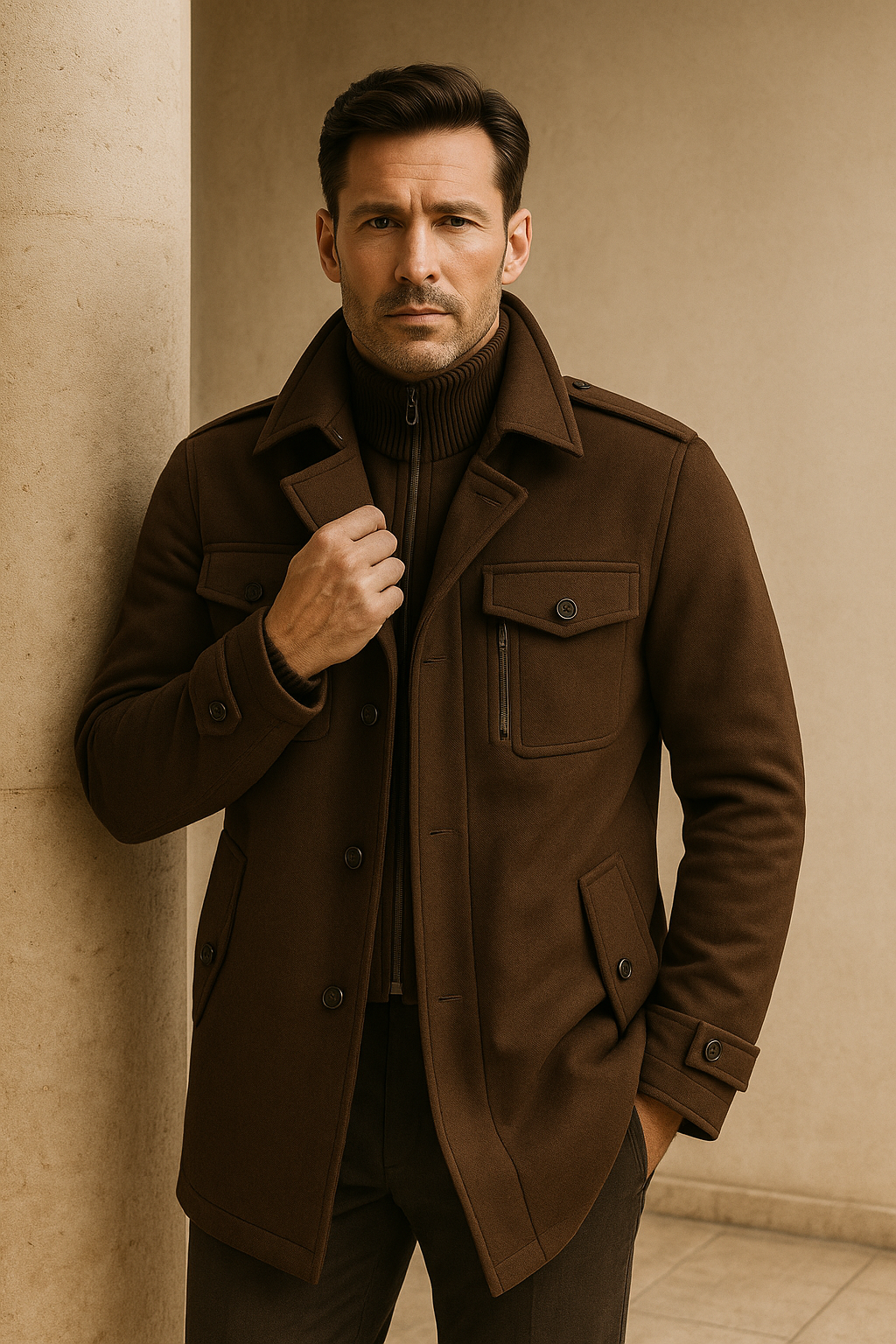 Celano Field Coat Brown