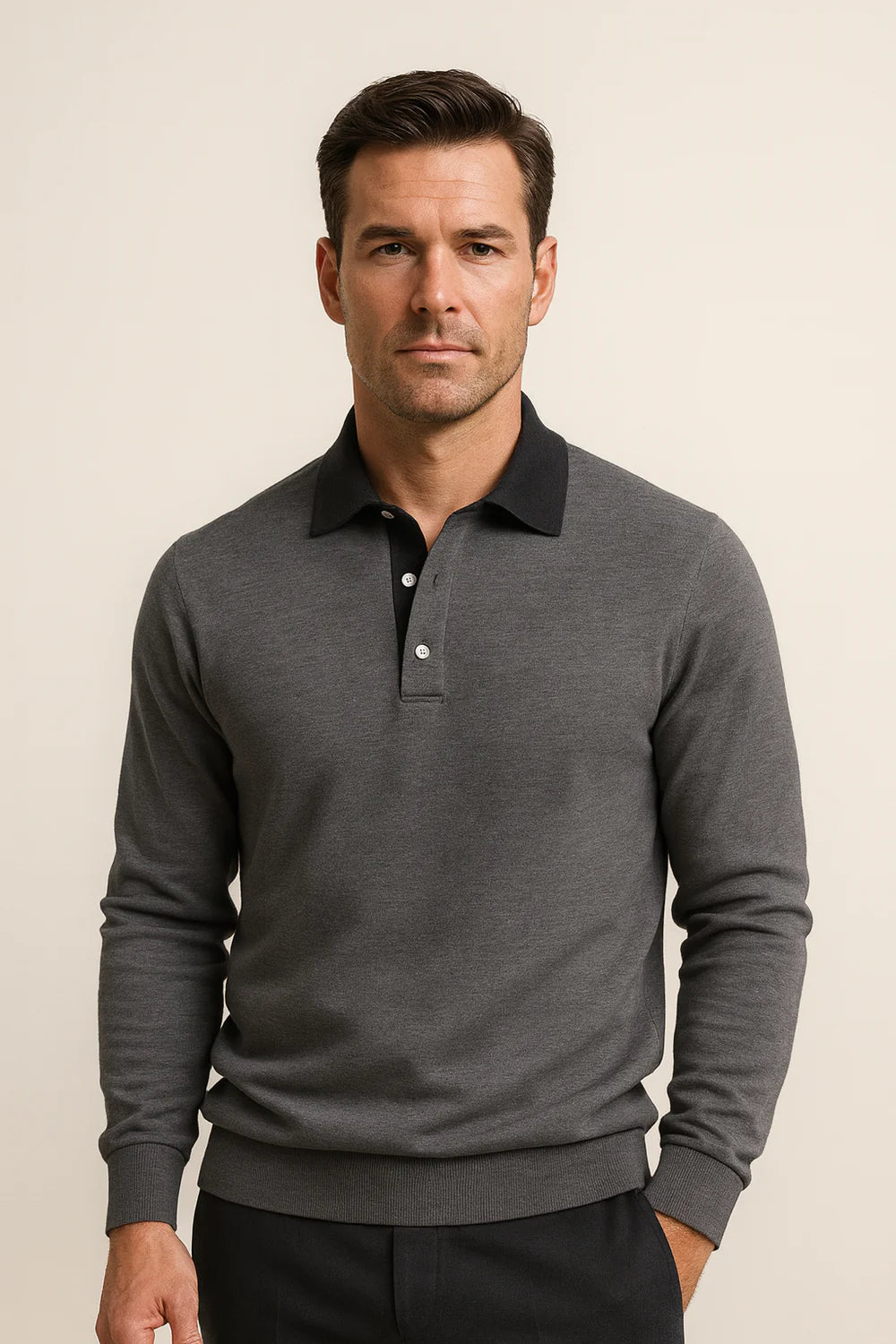 Meravo Polo Knit Grey