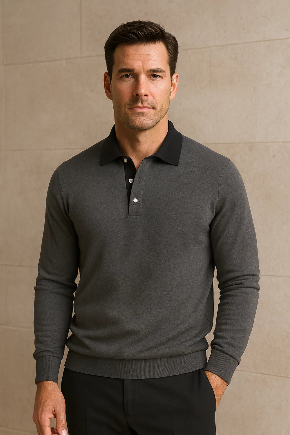 Meravo Polo Knit Grey