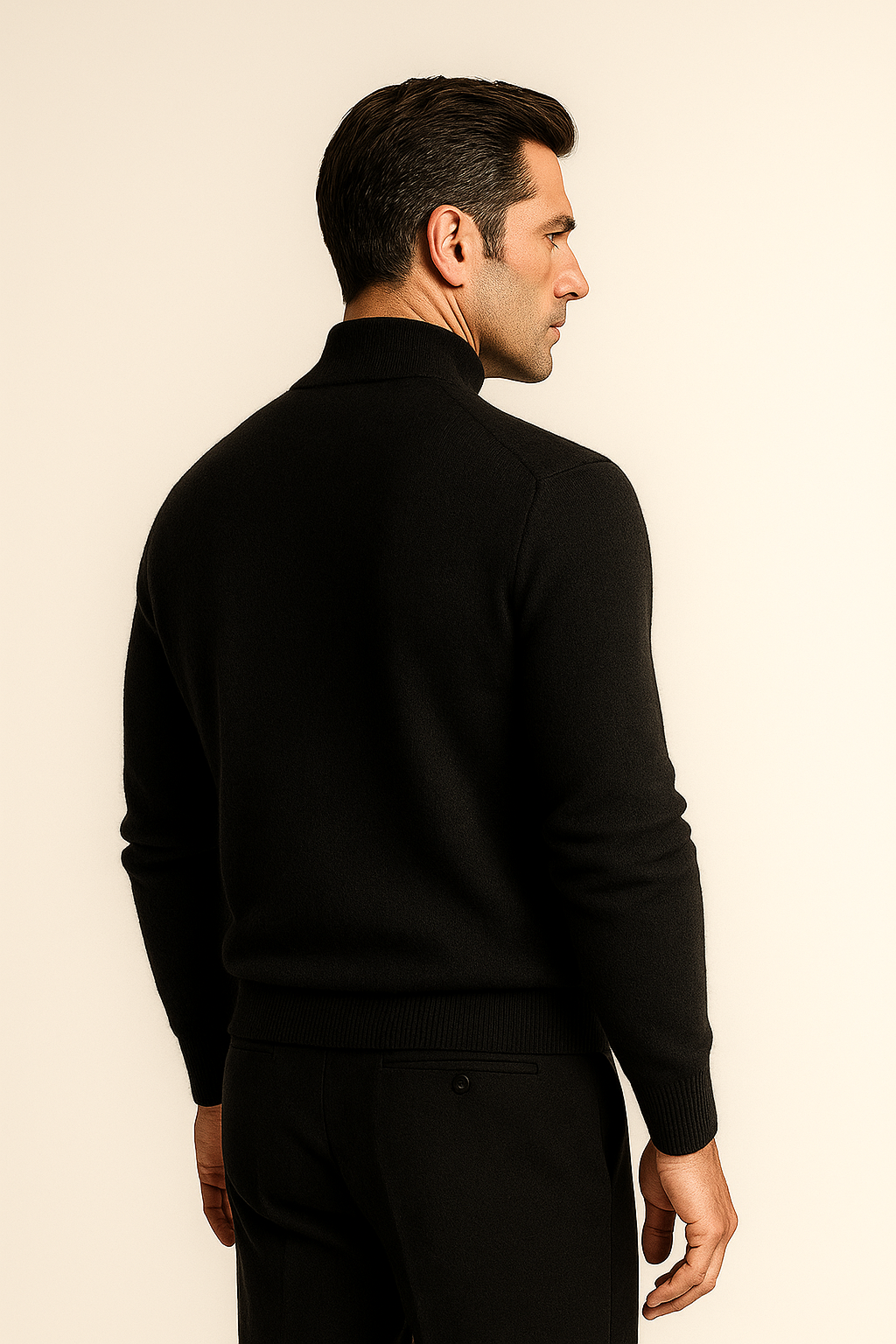 Arelio Mock Neck Knit Black