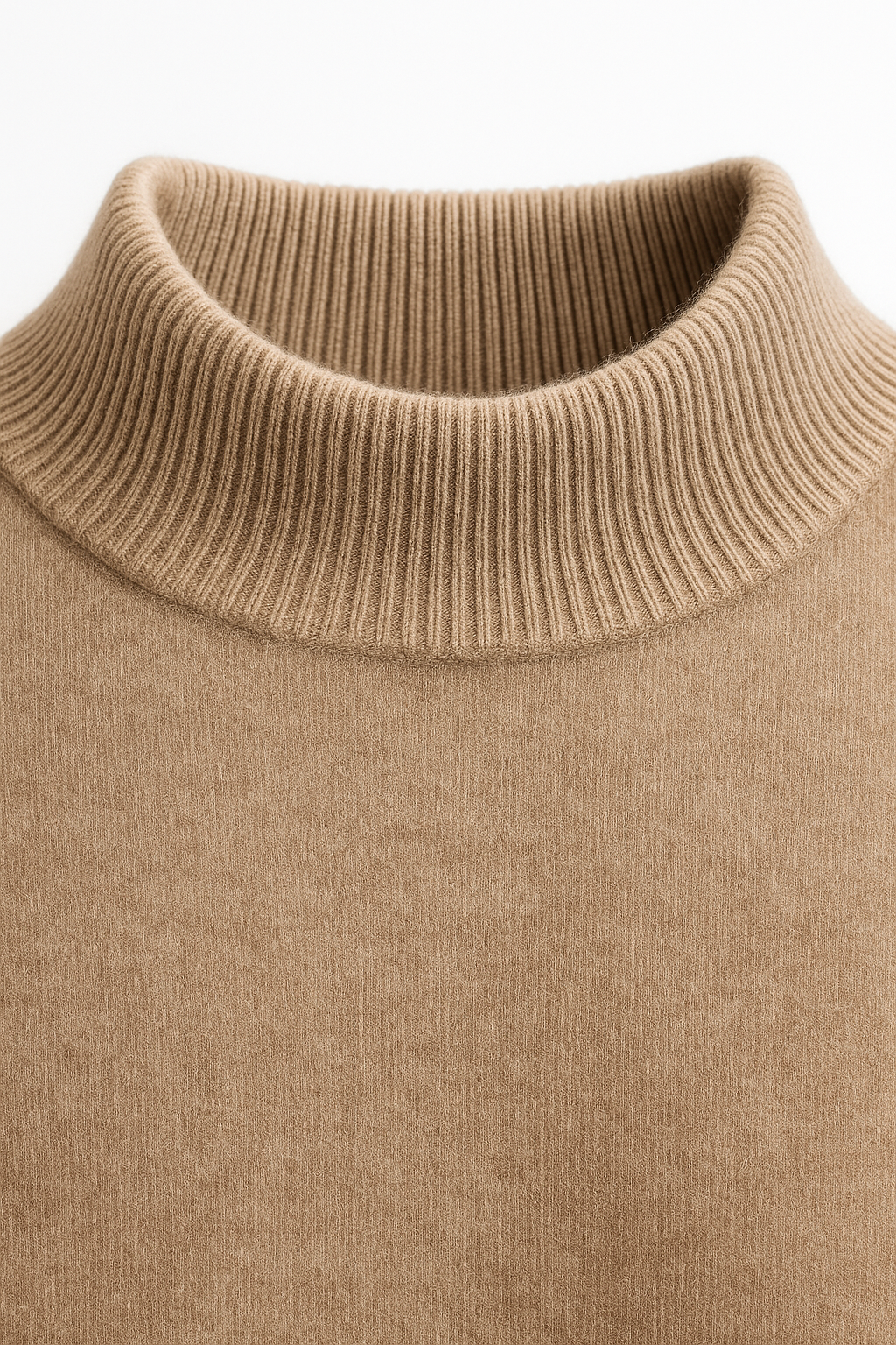 Arelio Mock Neck Knit Light Brown
