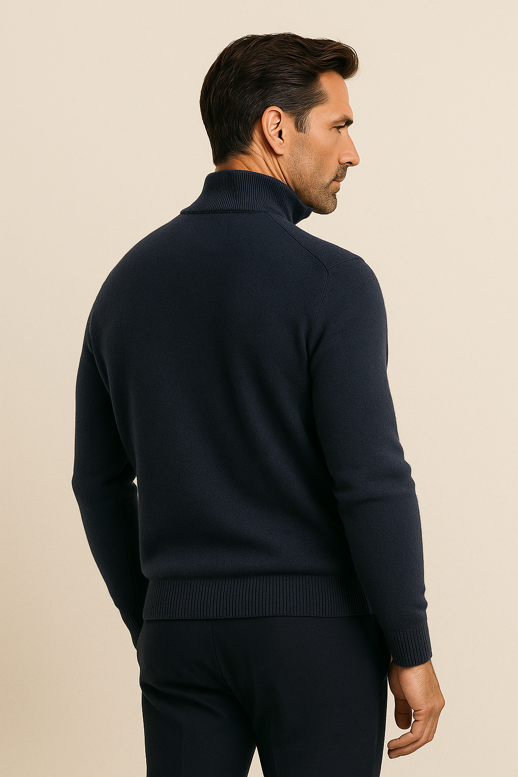Caveli Quarter-Zip Knit Navy