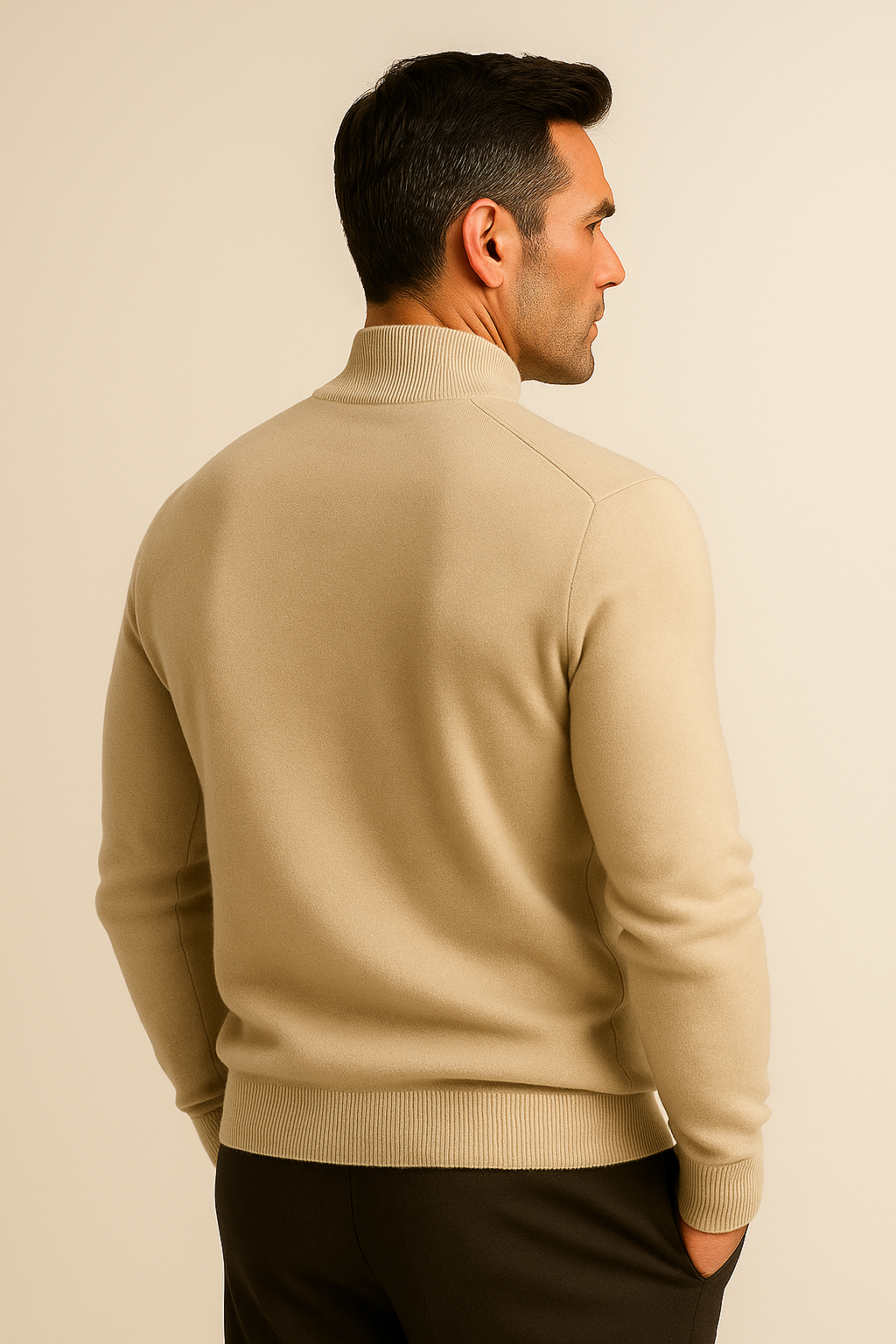 Caveli Quarter-Zip Knit Cream