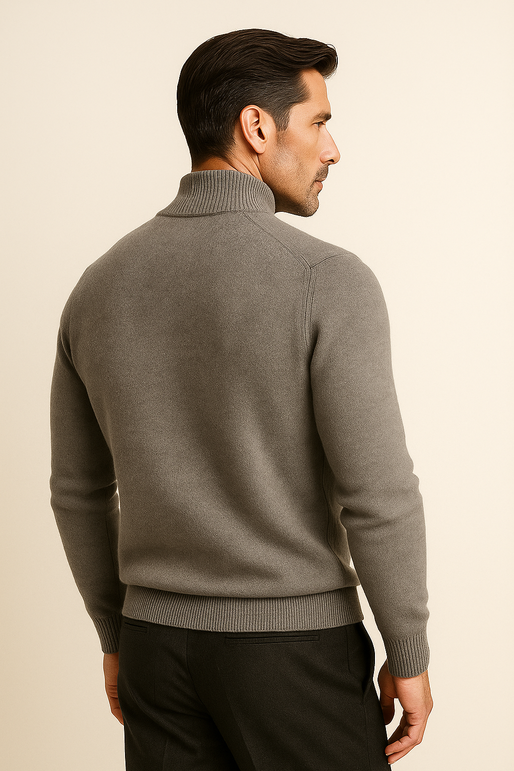 Caveli Quarter-Zip Knit Grey