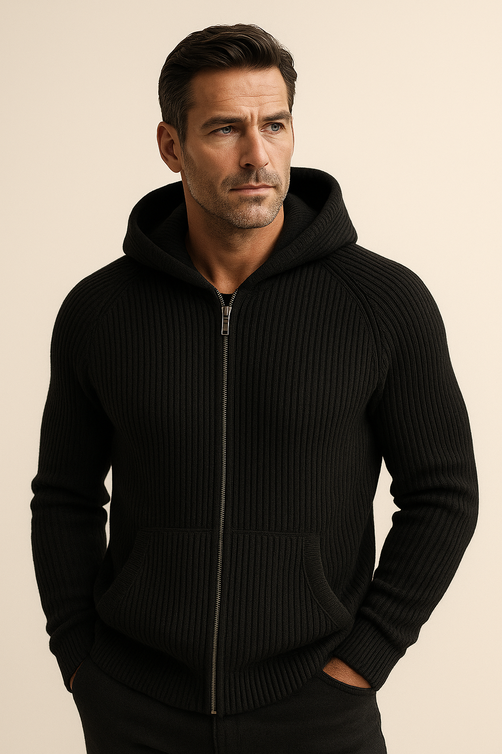 Velani Hooded Knit Black