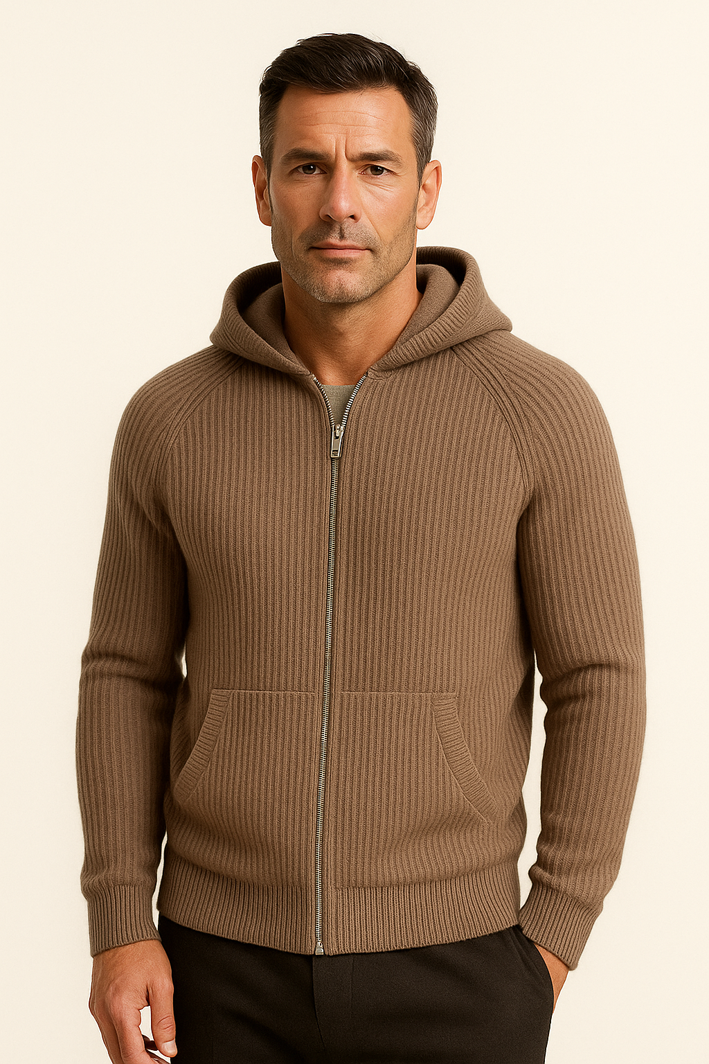 Velani Hooded Knit Brown