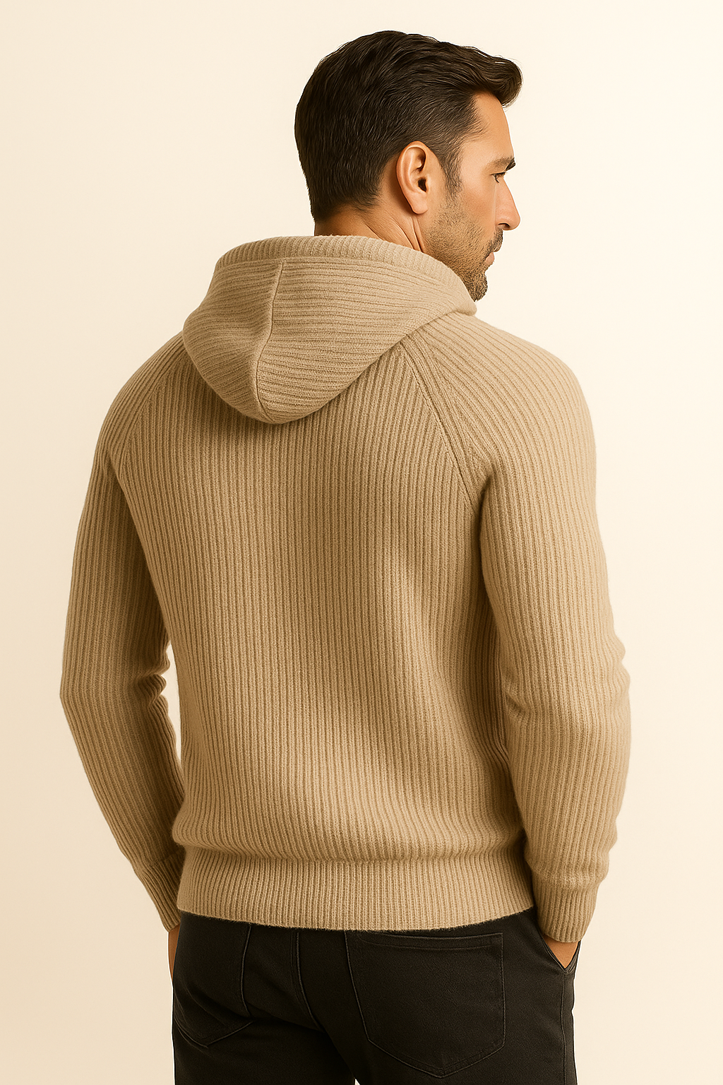 Velani Hooded Knit Light Brown