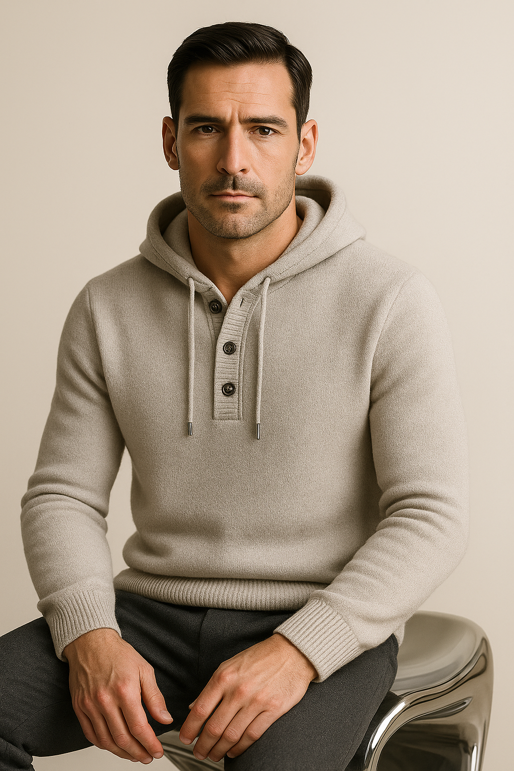 Avaro Hooded Knit Grey
