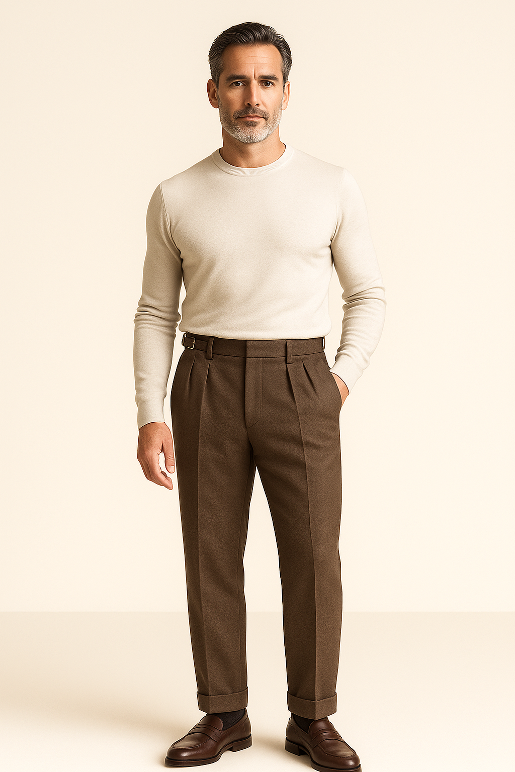 Fenaro Merino Pantalon Khaki