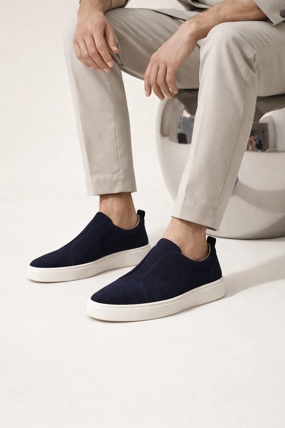 Ladore Suede Slip-On Navy