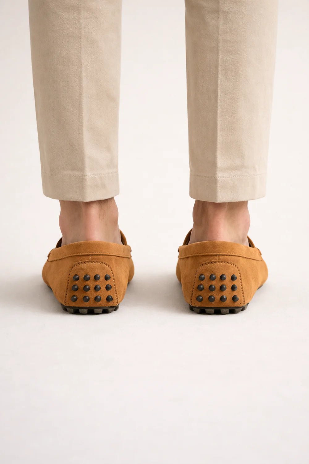 Suede Driver Loafers Caramel